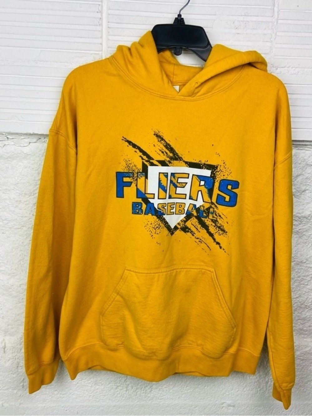 Gildan Yellow Flyers Baseball Hoodie Sweatshirt Size large